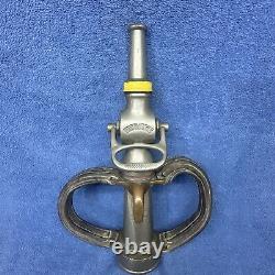 Vintage Grether Fire Nozzle Dayton Ohio Firefighter Leather Handles 18