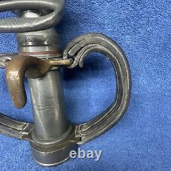 Vintage Grether Fire Nozzle Dayton Ohio Firefighter Leather Handles 18
