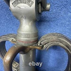 Vintage Grether Fire Nozzle Dayton Ohio Firefighter Leather Handles 18