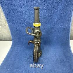 Vintage Grether Fire Nozzle Dayton Ohio Firefighter Leather Handles 18