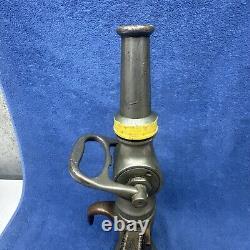 Vintage Grether Fire Nozzle Dayton Ohio Firefighter Leather Handles 18