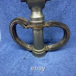 Vintage Grether Fire Nozzle Dayton Ohio Firefighter Leather Handles 18