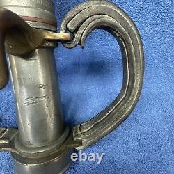 Vintage Grether Fire Nozzle Dayton Ohio Firefighter Leather Handles 18