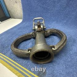 Vintage Grether Fire Nozzle Dayton Ohio Firefighter Leather Handles 18