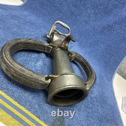 Vintage Grether Fire Nozzle Dayton Ohio Firefighter Leather Handles 18