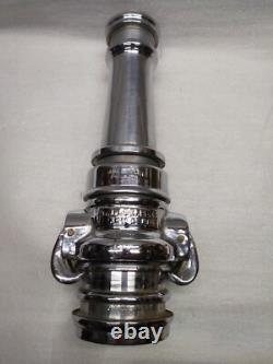 Vintage J. M. Loeffler Chrome Fire Hose Nozzle Assembly 4 piece lot