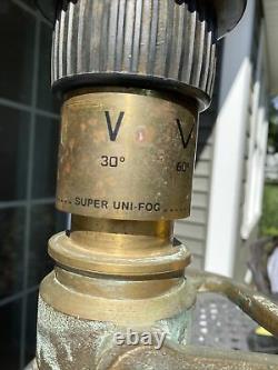 Vintage John W Moon Super Uni Fog Brass Fire Dept Hose Nozzle Sprayer Fire Dept
