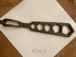 Vintage Jones FD Brass 5 Hole Fire Hydrant Wrench Tool USA Made