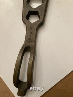 Vintage Jones FD Brass 5 Hole Fire Hydrant Wrench Tool USA Made