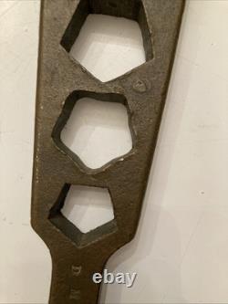 Vintage Jones FD Brass 5 Hole Fire Hydrant Wrench Tool USA Made