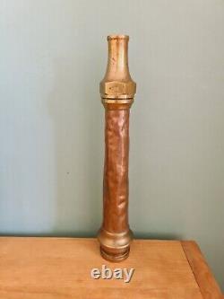 Vintage King George 1941 Fire Hose Nozzle W&Co Copper Brass WW2 Period Marked