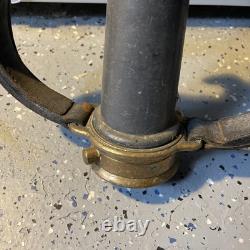 Vintage LaFrance Brass Fire Hose Nozzle Early 1930's, Leather Handles
