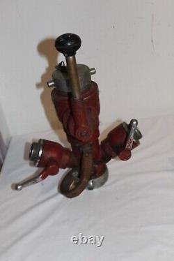 Vintage Large Fire Department Triple Gated Wye