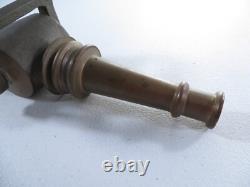 Vintage Moon Brass Fire Hose Nozzle 9.5 Long 1/2 Opening