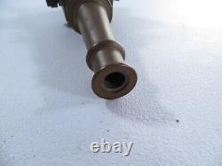 Vintage Moon Brass Fire Hose Nozzle 9.5 Long 1/2 Opening
