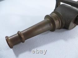 Vintage Moon Brass Fire Hose Nozzle 9.5 Long 1/2 Opening