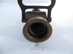 Vintage Moon Brass Fire Hose Nozzle 9.5 Long 1/2 Opening