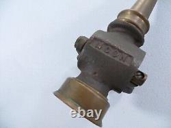 Vintage Moon Brass Fire Hose Nozzle 9.5 Long 1/2 Opening