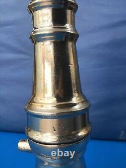 Vintage Nickel Over Brass Sameul Eastman Co. 21/2 In. / 11/2 In. Fire Nozzle