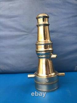 Vintage Nickel Over Brass Sameul Eastman Co. 21/2 In. / 11/2 In. Fire Nozzle