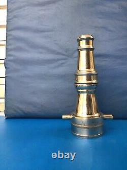 Vintage Nickel Over Brass Sameul Eastman Co. 21/2 In. / 11/2 In. Fire Nozzle