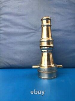 Vintage Nickel Over Brass Sameul Eastman Co. 21/2 In. / 11/2 In. Fire Nozzle