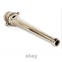Vintage Nickel-Plated Brass Fire Hose Nozzle Antique Firefighting Equipment