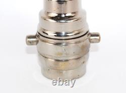 Vintage Nickel-Plated Brass Fire Hose Nozzle Antique Firefighting Equipment