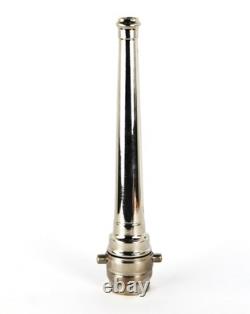 Vintage Nickel-Plated Brass Fire Hose Nozzle Antique Firefighting Equipment