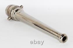Vintage Nickel-Plated Brass Fire Hose Nozzle Antique Firefighting Equipment