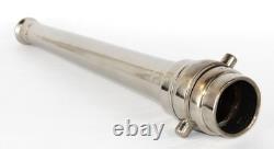 Vintage Nickel-Plated Brass Fire Hose Nozzle Antique Firefighting Equipment