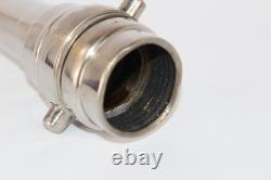 Vintage Nickel-Plated Brass Fire Hose Nozzle Antique Firefighting Equipment