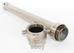 Vintage Nickel-Plated Brass Fire Hose Nozzle Antique Firefighting Equipment