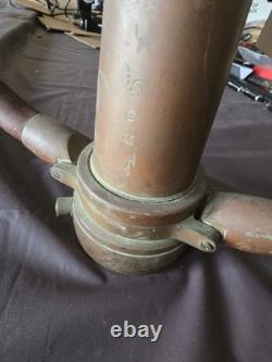 Vintage POWHATAN Fire Hose Nozzle Brass Decor B&I Works