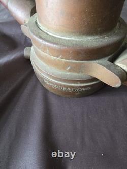 Vintage POWHATAN Fire Hose Nozzle Brass Decor B&I Works