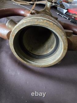 Vintage POWHATAN Fire Hose Nozzle Brass Decor B&I Works