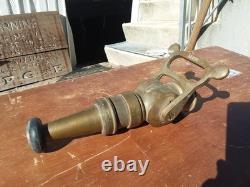 Vintage Pat. 1930 Handled Akron Brass Co. Firehose Nozzle Firefighting History