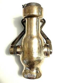 Vintage Polished Brass Rockwood Sprinkler Co. Water Fog NozzleFire Hose Navy