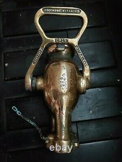 Vintage Polished Brass Rockwood Sprinkler Co. Water Fog NozzleFire Hose Navy