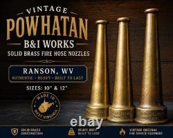 Vintage Powhatan B&I Works Brass Fire Hose Nozzle Lot of 3 Ranson WV Firefighter