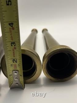 Vintage Powhatan B&I Works Brass Fire Hose Nozzle Lot of 3 Ranson WV Firefighter