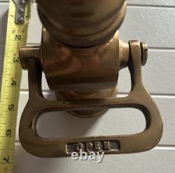 Vintage Powhatan B & I Works Brass Fire Nozzle Shut Off 1/2 Nozzle Clean