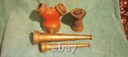 Vintage Powhatan Brass 2-1/2 WYE Hydrant Splitter + Nozzles