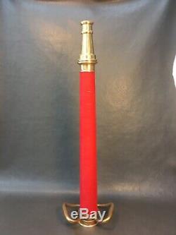 Vintage Powhatan Brass 30 Inch 2 1/2 Inch Fire Nozzle Play Pipe With Red Cord