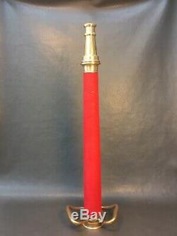 Vintage Powhatan Brass 30 Inch 2 1/2 Inch Fire Nozzle Play Pipe With Red Cord