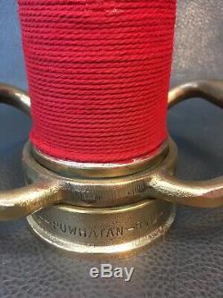 Vintage Powhatan Brass 30 Inch 2 1/2 Inch Fire Nozzle Play Pipe With Red Cord