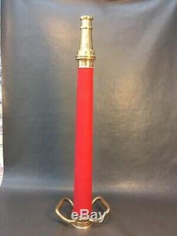 Vintage Powhatan Brass 30 Inch 2 1/2 Inch Fire Nozzle Play Pipe With Red Cord