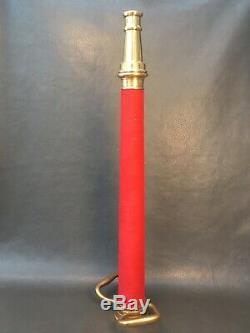 Vintage Powhatan Brass 30 Inch 2 1/2 Inch Fire Nozzle Play Pipe With Red Cord