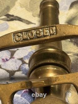 Vintage Powhatan Brass Fire Hose Nozzle With Working Valve