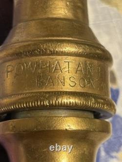 Vintage Powhatan Brass Fire Hose Nozzle With Working Valve